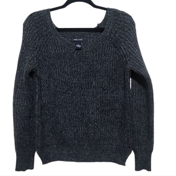 Wet Seal Women's Gray Knitted Sweater Sz Medium - Picture 4 of 5